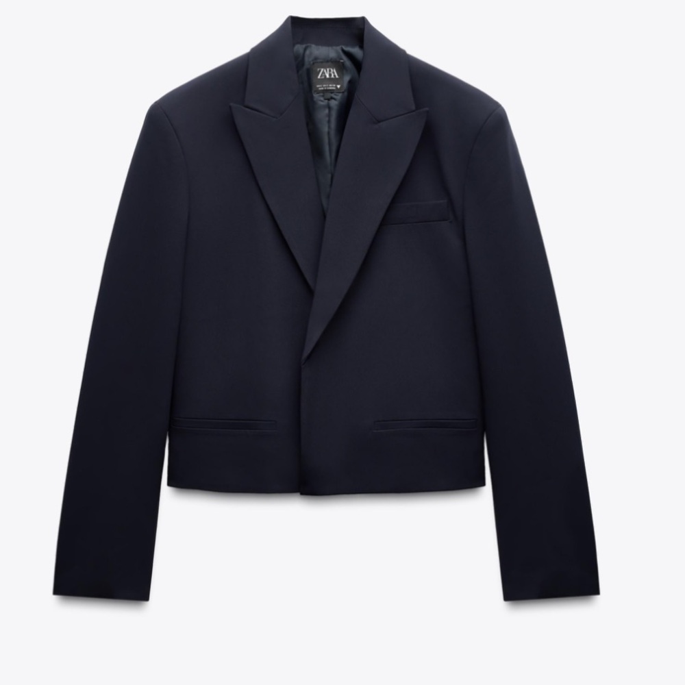 Zara Blue Blazer Tailored Suit Jacket